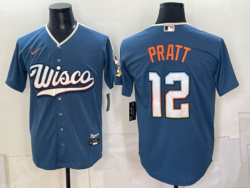 Men 2026 Milwaukee Brewers #12 Pratt blue Game Nike MLB Jersey 093002